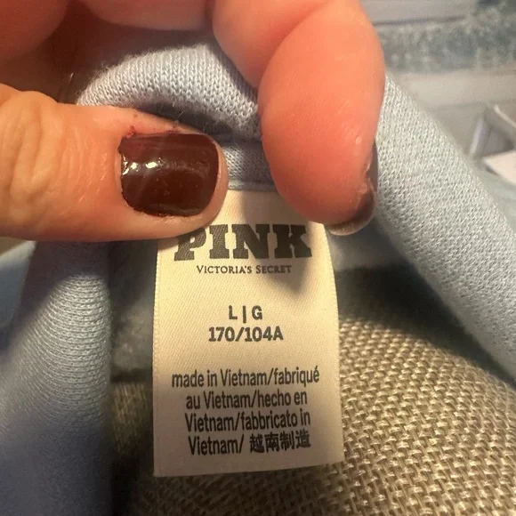PINK Victoria's Secret Light Blue Pullover - Picture 4 of 5